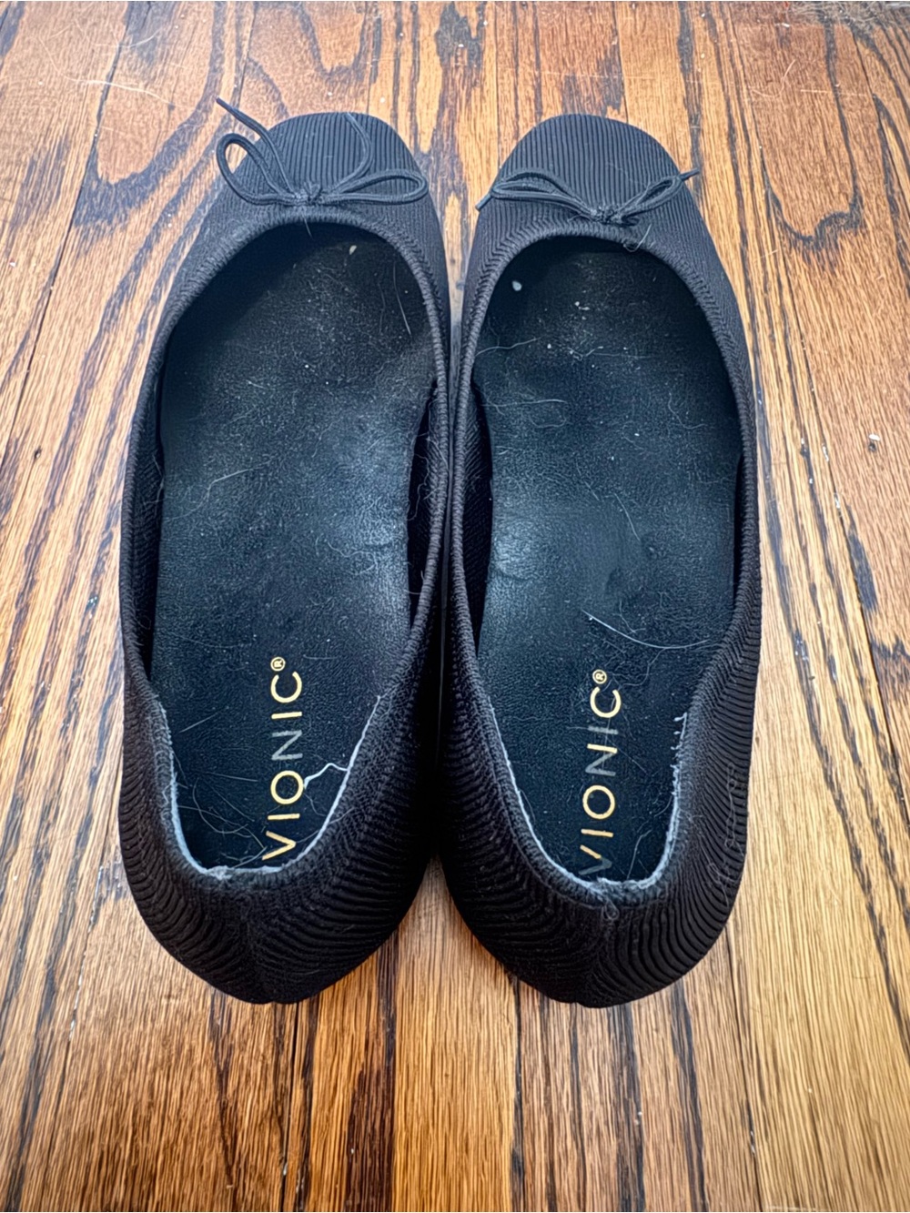Vionic “Klara” Women’s Black Knit Ballet Flats with Bow - Picture 4 of 7
